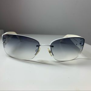 ❣️SOLD Chanel 4117B 287/8G Sunglasses White Rimless Swarovski Crystal CC Logo